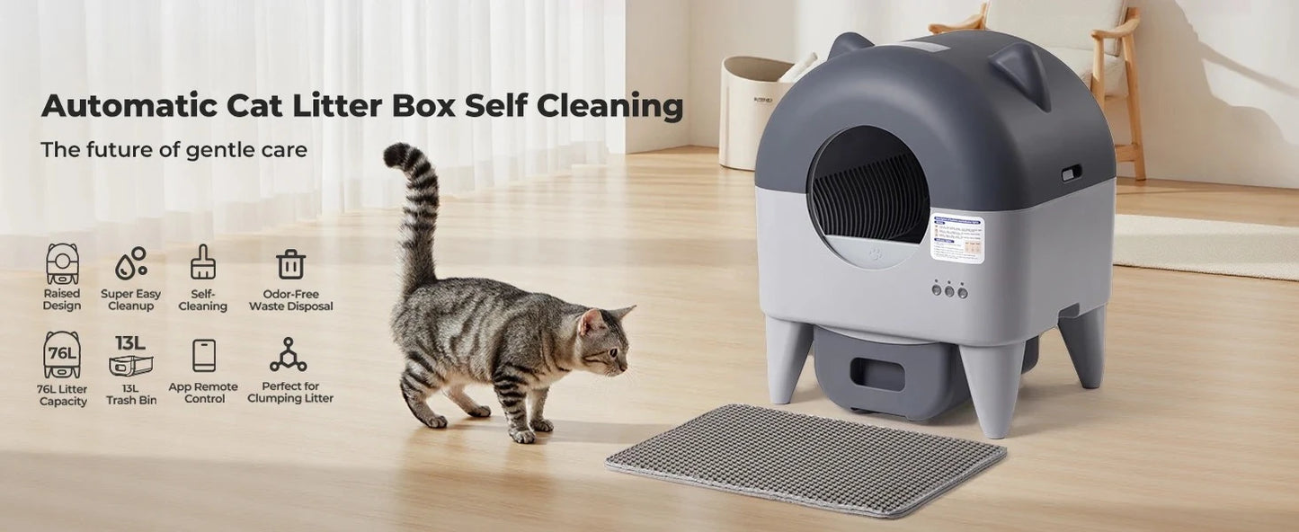 Lunapurr Automatic Self-Cleaning Cat Litter Box With App