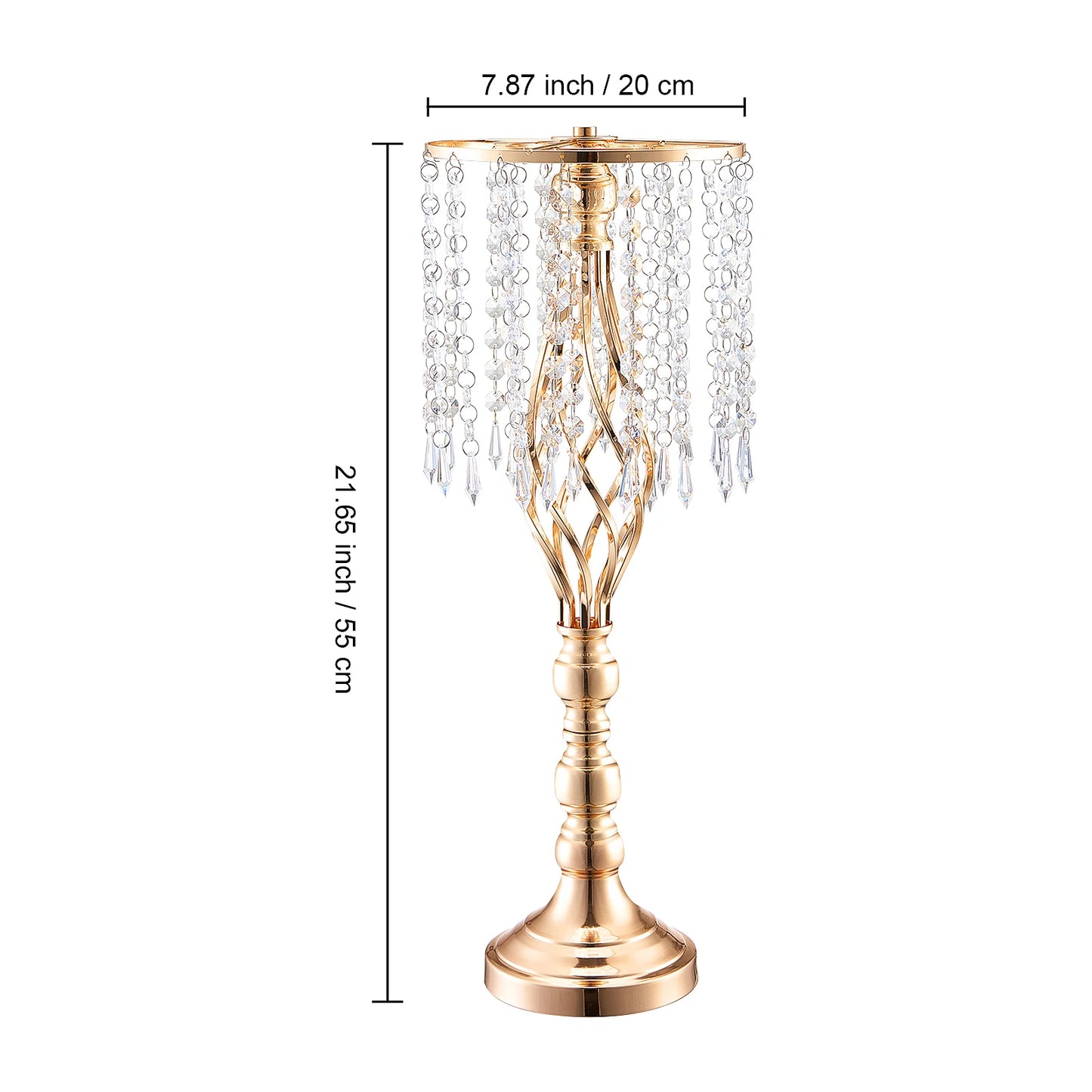 NONECN Tall Crystal Wedding Flower Stand Metal Centerpiece Vase
