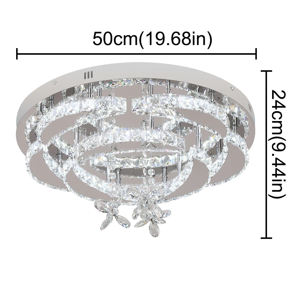 VETRULUS Modern Crystal LED Chandelier Ceiling Light Dimmable