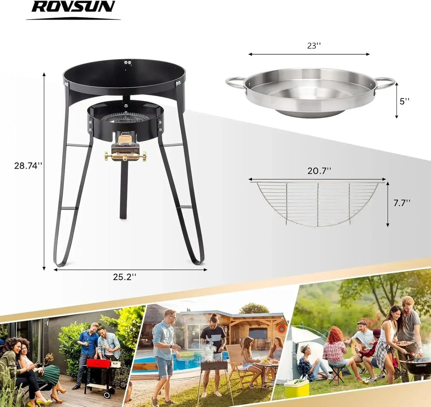 Concave Comal Set With 80000 BTU Propane Stove Discada Cooker