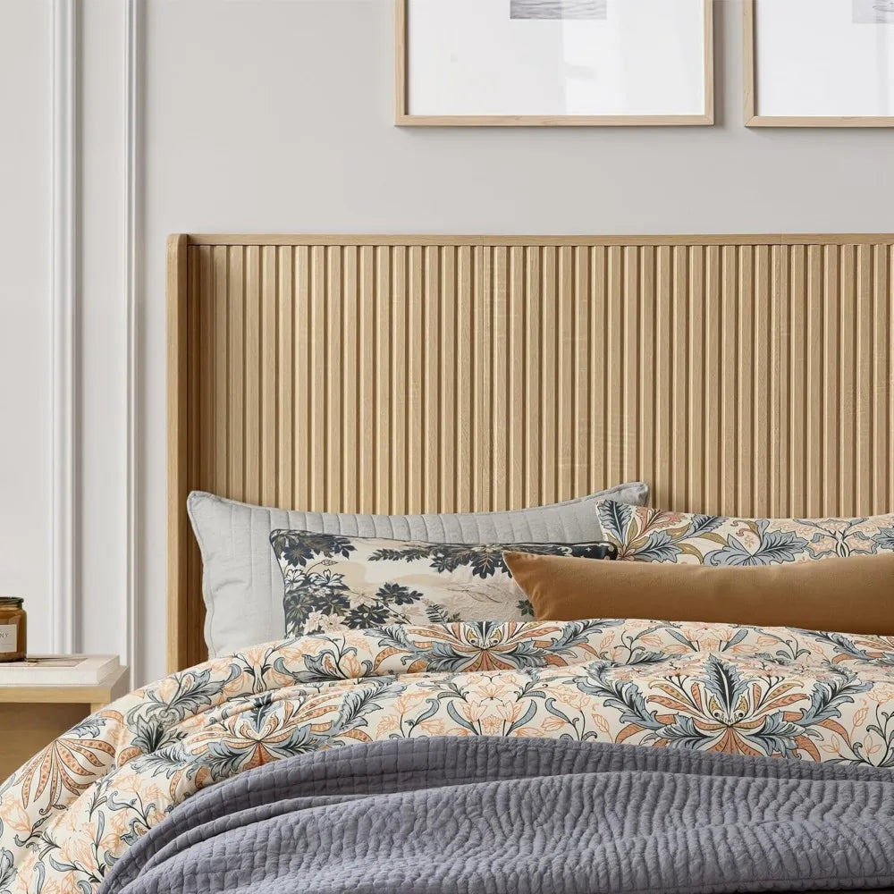 Fluted Wooden Headboard, Modern Farmhouse, Wall Mounted