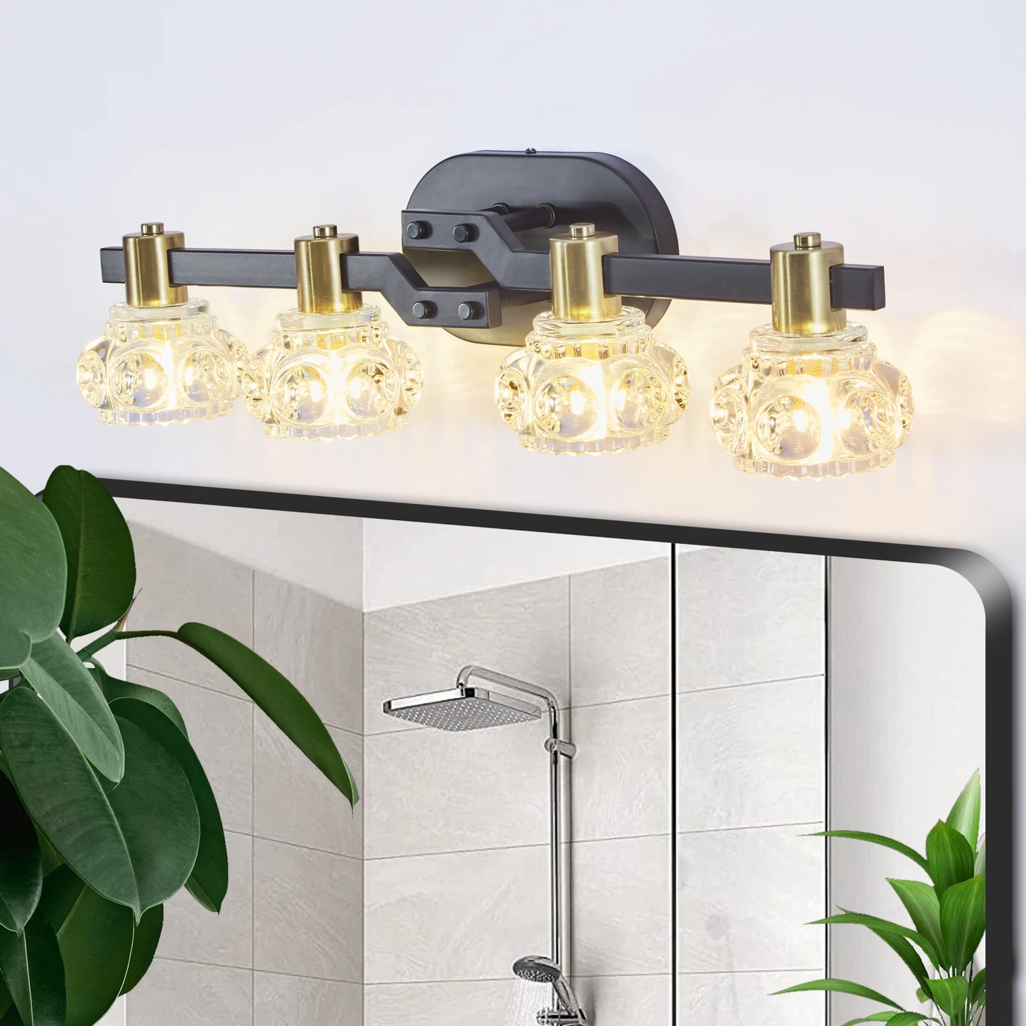 ARLGSITE Vintage 4-Light Wall Sconce With Crystal Shades