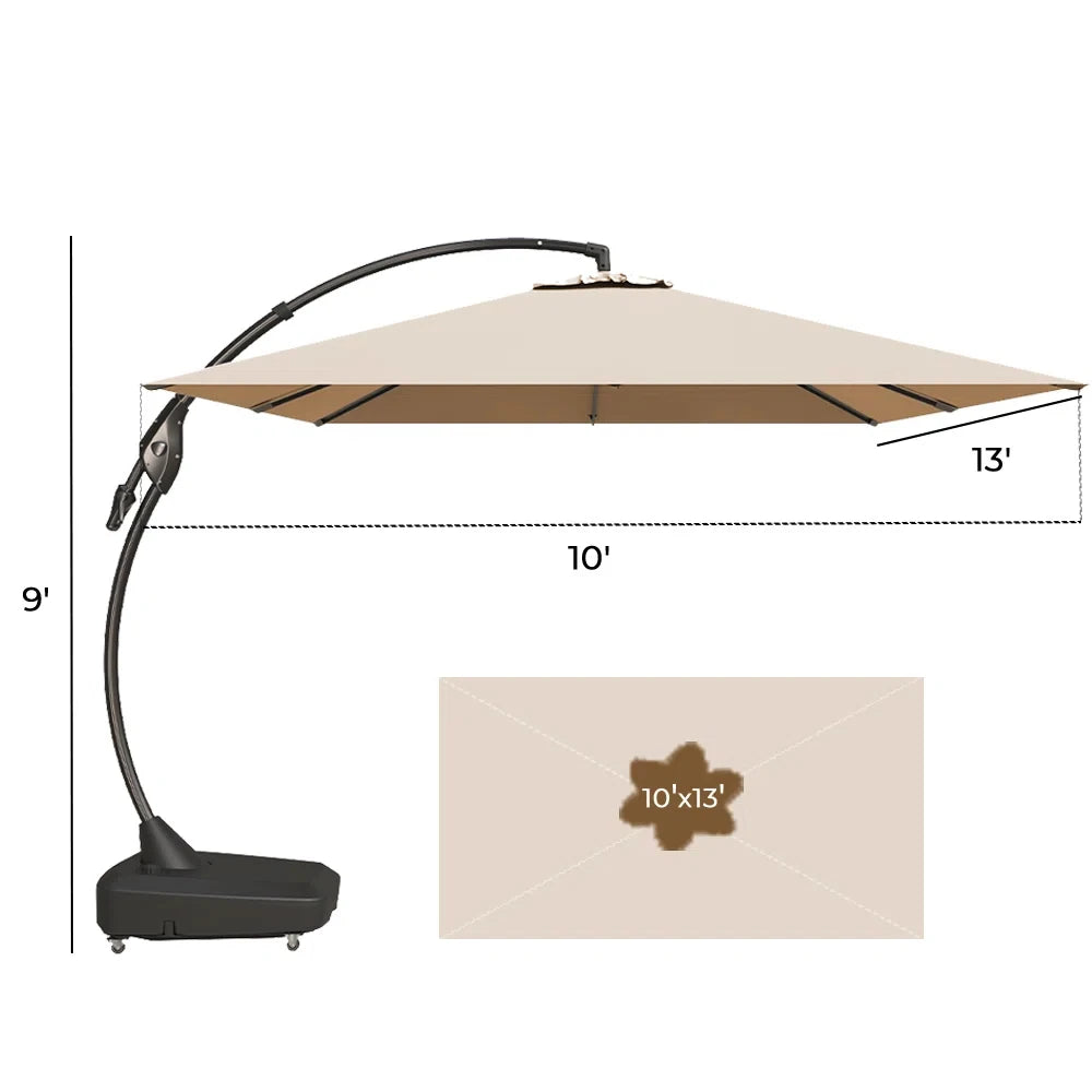 Grand Patio Outdoor Cantilever Umbrella With Base For Pool Garden