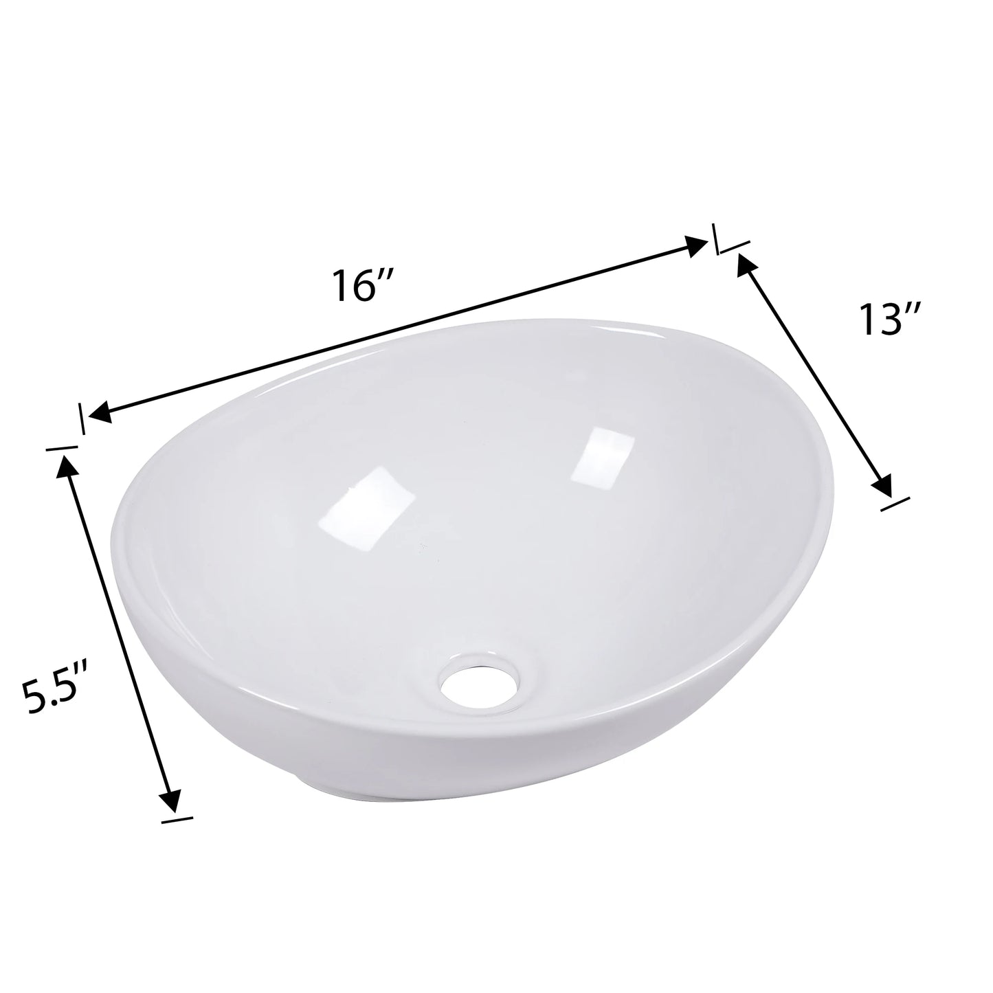 Modern Oval Ceramic Vessel Sink For Bathrooms And Offices