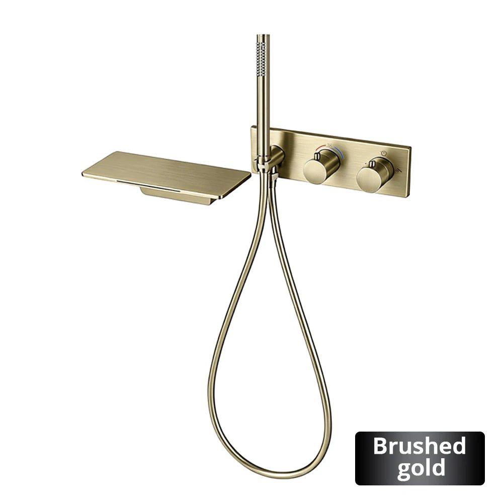 Smesiteli Wall Mount Thermostatic Tub Faucet With Hand Shower