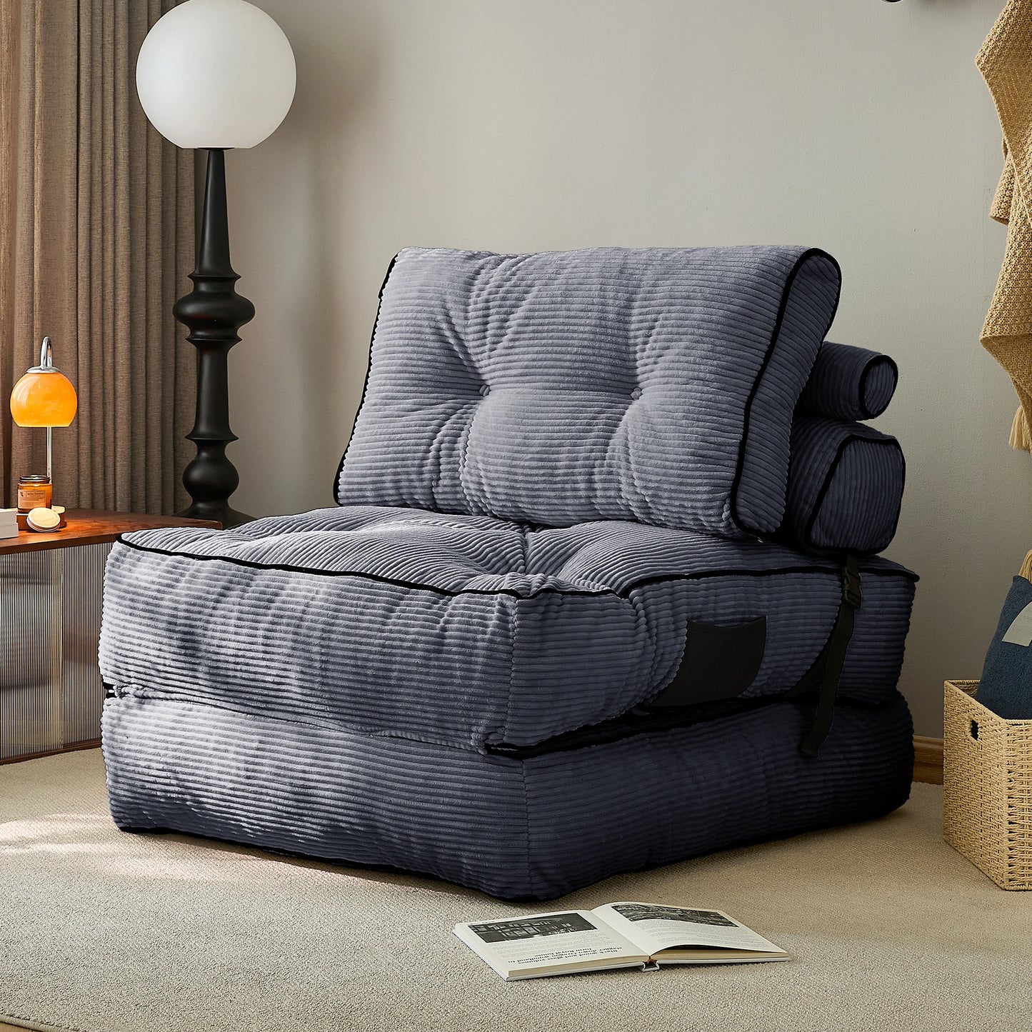 Corduroy High Back Lazy Sofa Chair