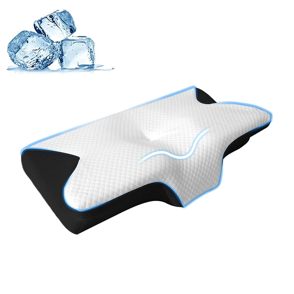Butterfly Sleep Memory Foam Neck Pillow For Cervical Support