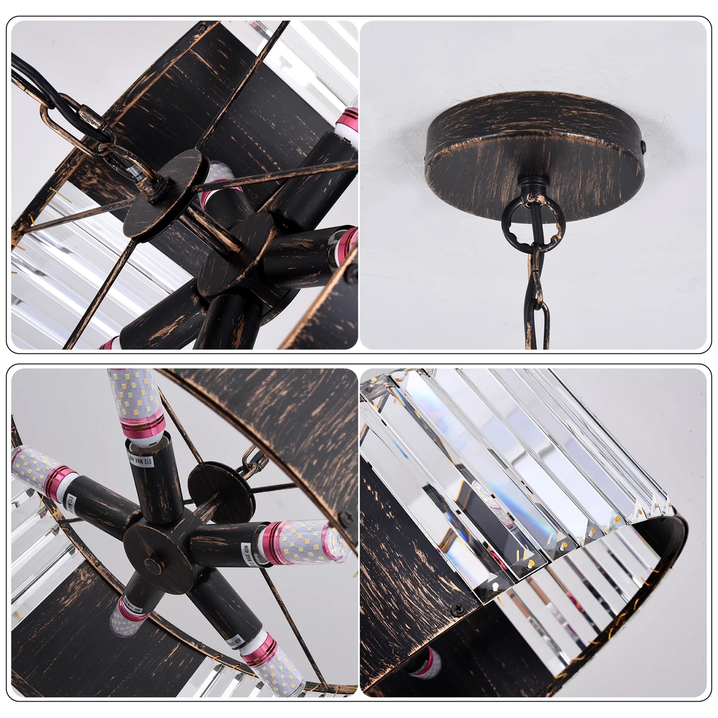 VETRULUS Luxury Crystal Pendant Light Ceiling Chandelier