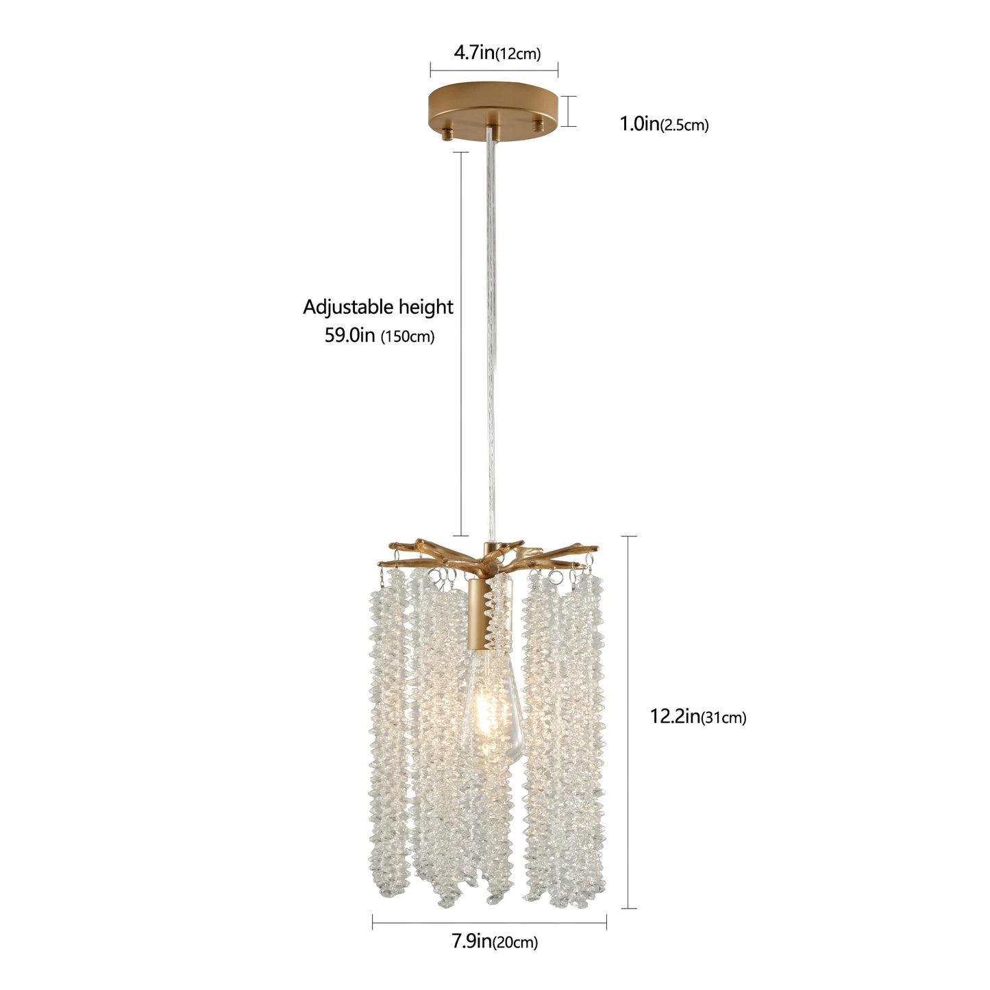 ARLGSITE Crystal Pendant Lights 3-Pack Beaded Waterfall Chandelier