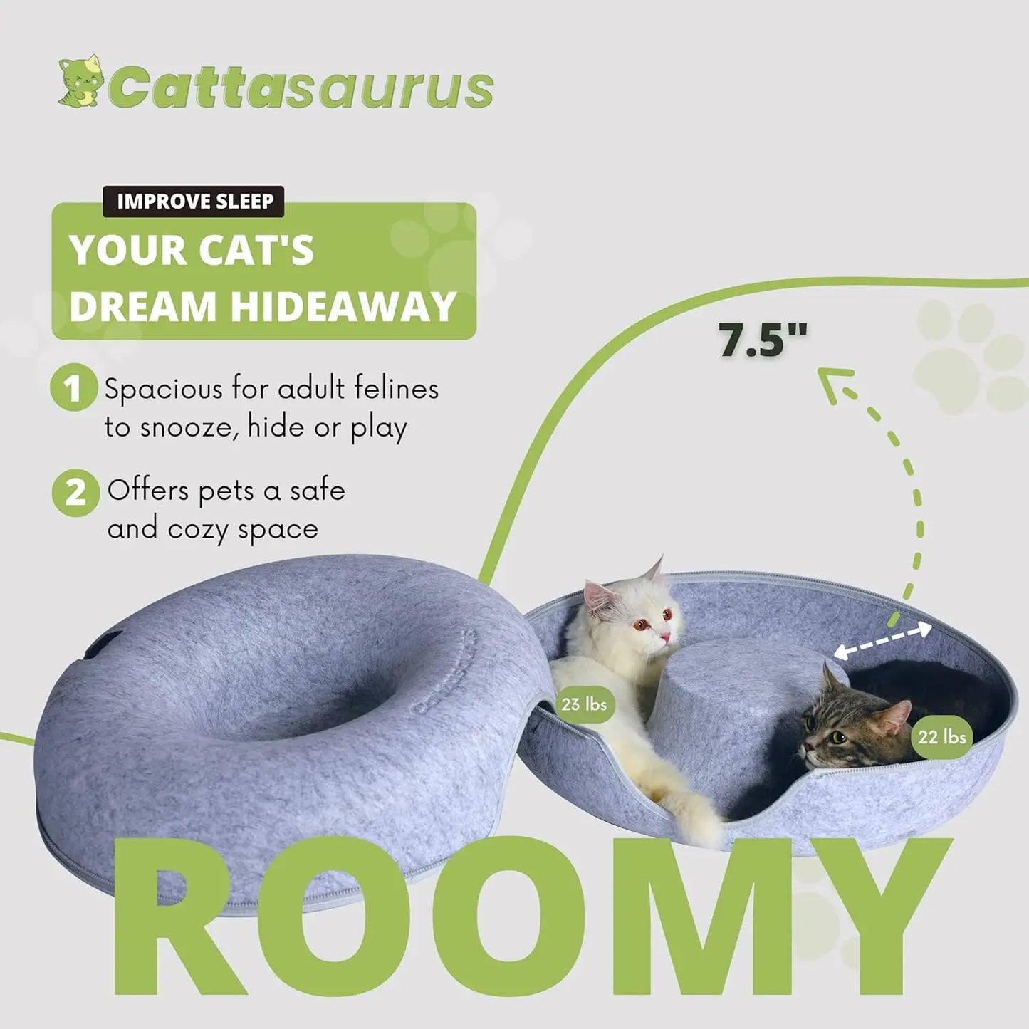 XMSJ Peekaboo Cat Cave Donut Bed For Multiple Cats Indoor