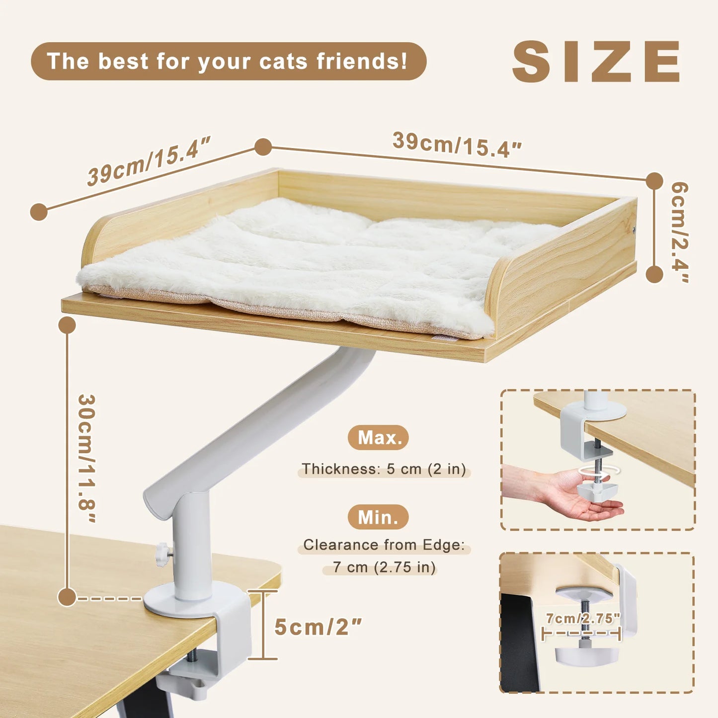PAWZ Road Cat Desk Bed 360° Rotatable Plush Sofa Stand