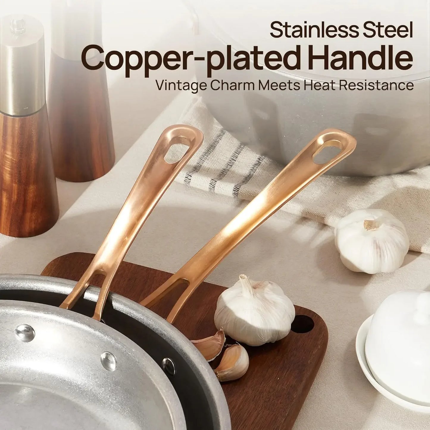 Vintage Stainless Steel Cookware Set Non Toxic PFOA PFOS PTFE