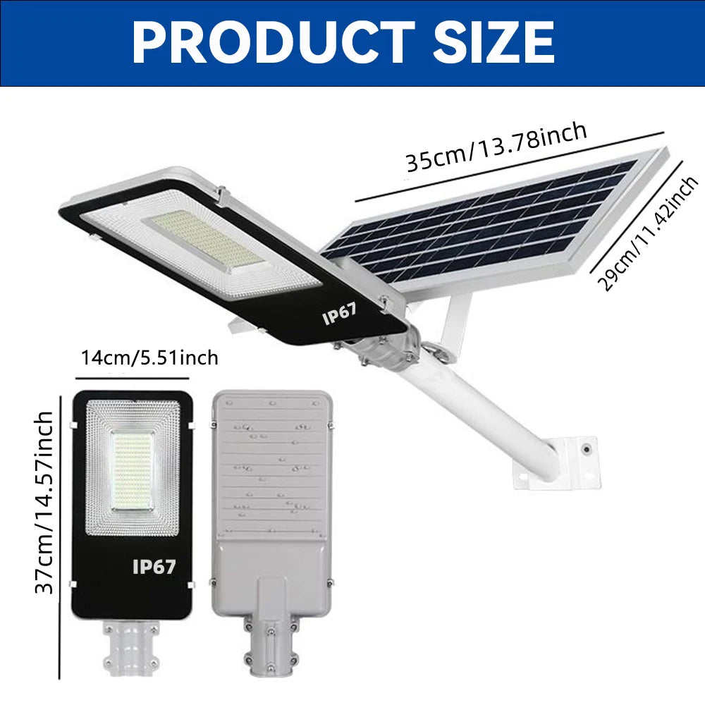8000mAh Solar Street Light Parking Lot Dusk to Dawn LED Flood Lamp IP67
