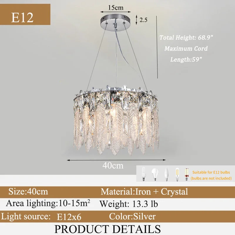 DF Light House Modern Crystal Chandelier For Living Room Lighting