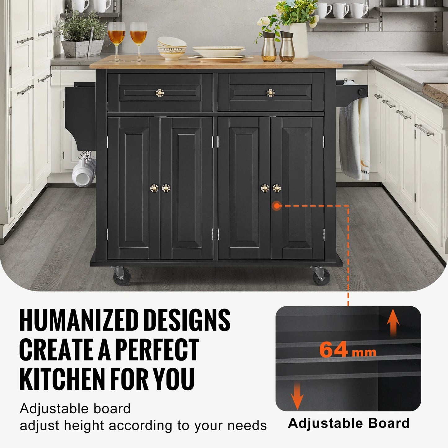 SucceBuy Kitchen Island Cart With Storage SucceBuy Kitchen Island Cart With Storage Cabinet On Wheels On Wheels