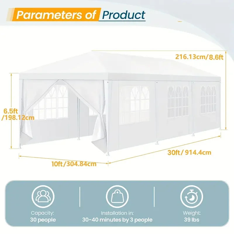 Tooluck Party Tent Canopy With Removable Sidewalls Waterproof