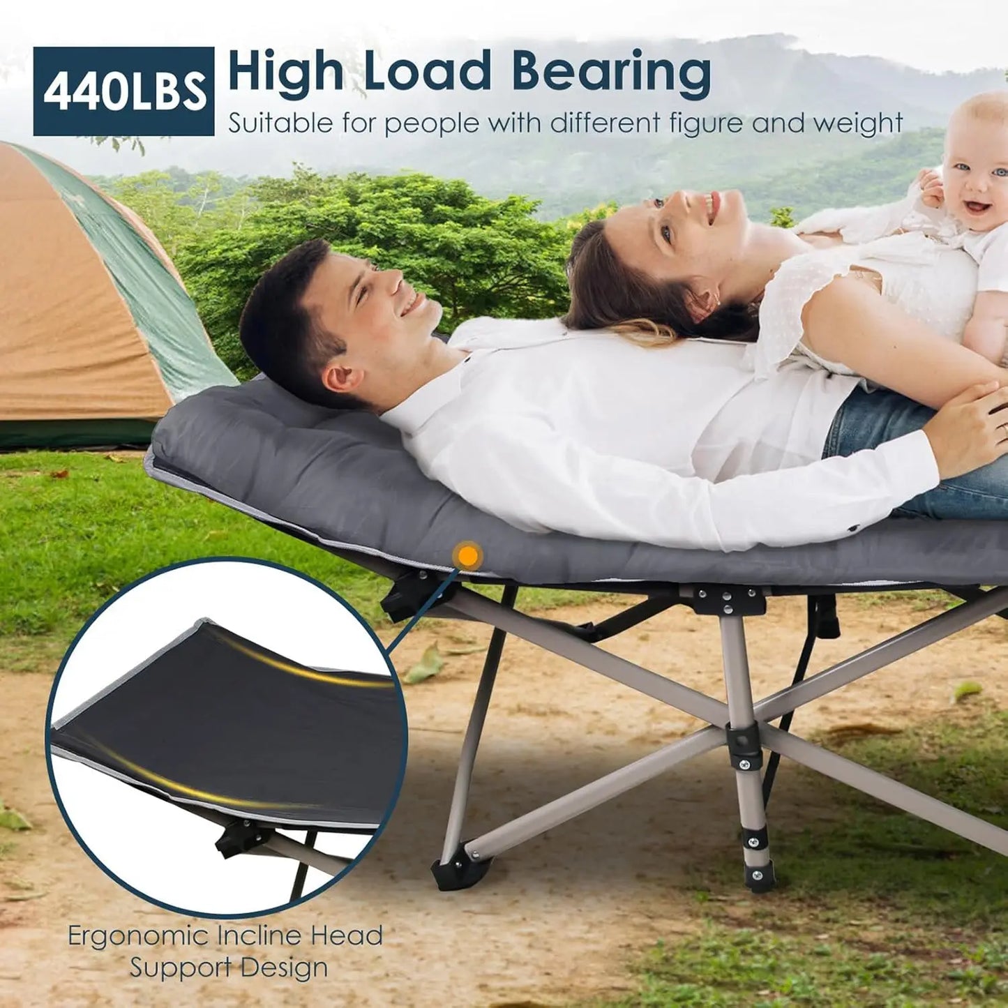 Foldable Outdoor Garden Lounge Chair With Pearl Foam Mattress