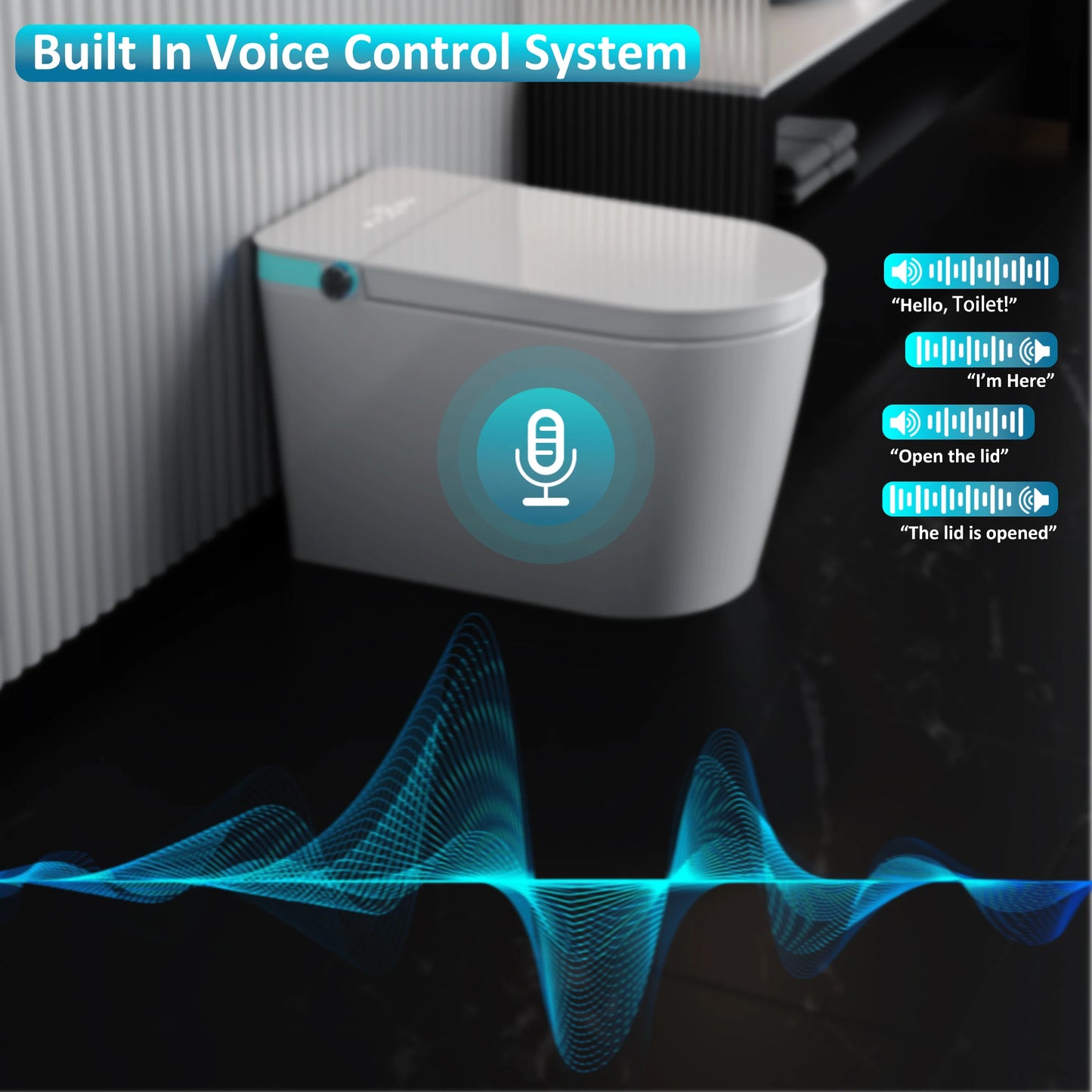 Smart Toilet With Built In Bidet Heated Seat Voice Control