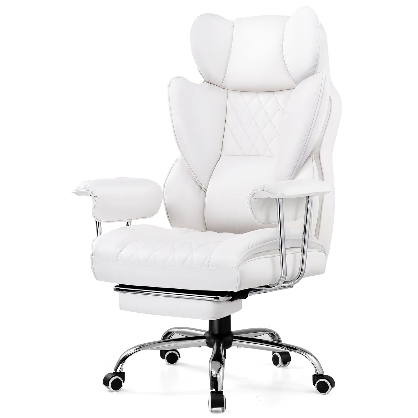 COMHOMA Ergonomic Office Chair With Pocket Spring Lumbar Support Footrest