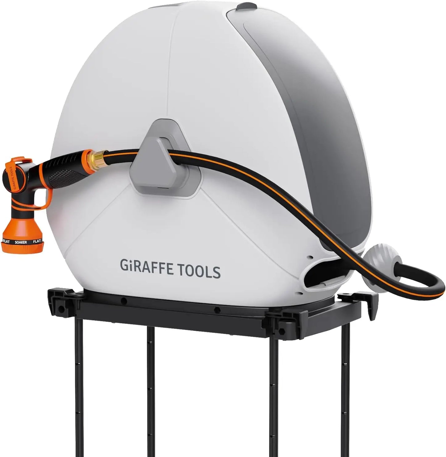 Giraffe Tools Retractable Hose Reel With Automatic Rewind Ground Mount
