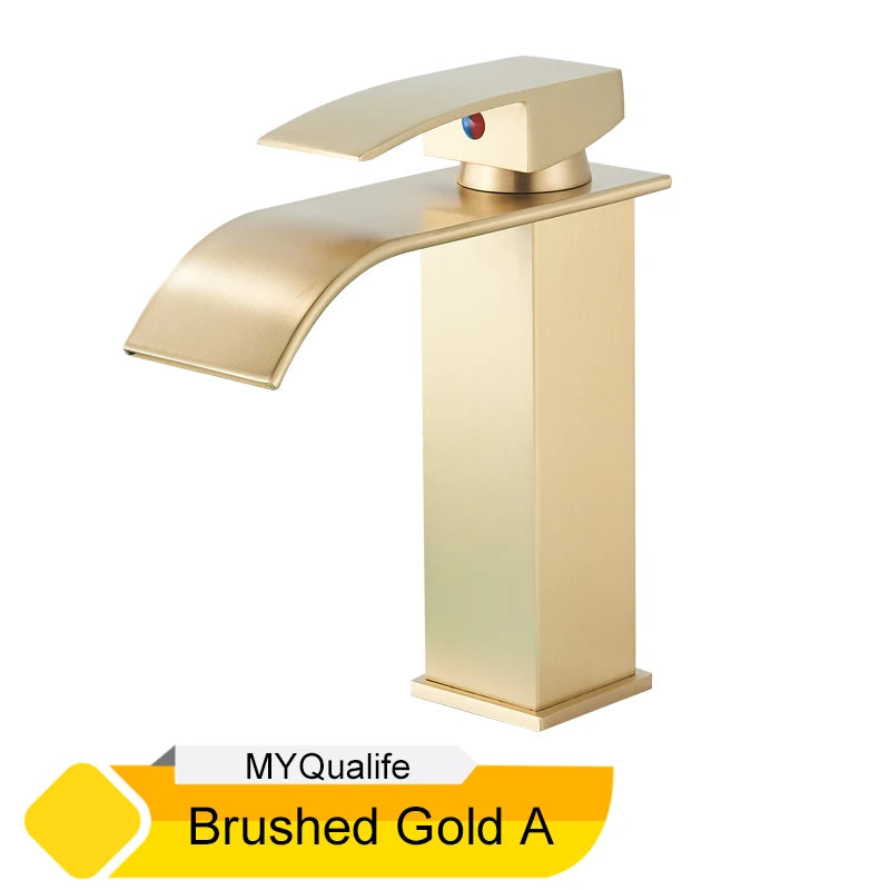 MYQualife Waterfall Bathroom Faucet For Vessel Sinks