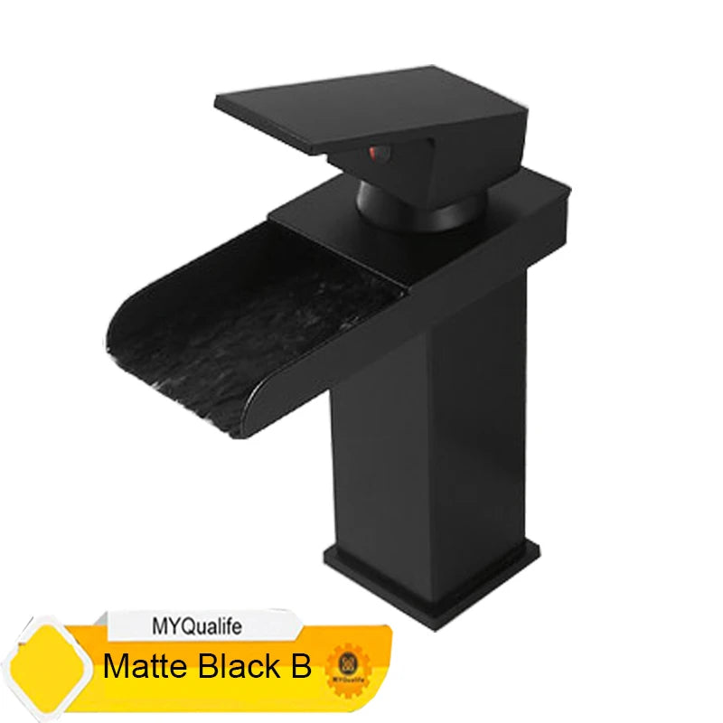 MYQualife Waterfall Bathroom Faucet For Vessel Sinks