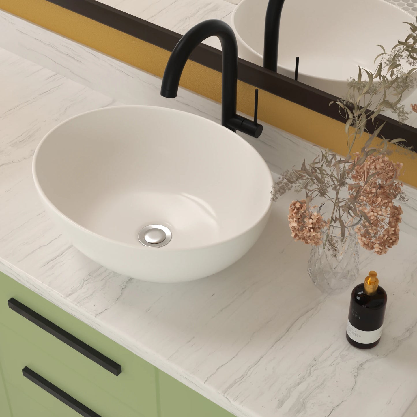 Modern Oval Ceramic Vessel Sink For Bathrooms And Offices
