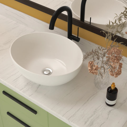 Modern Oval Ceramic Vessel Sink For Bathrooms And Offices