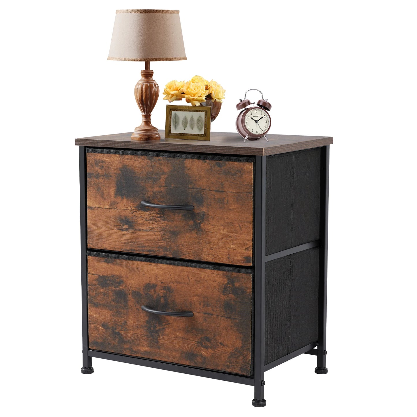 JHK Nightstand With Storage Drawers And Cabinet Bedroom Furniture