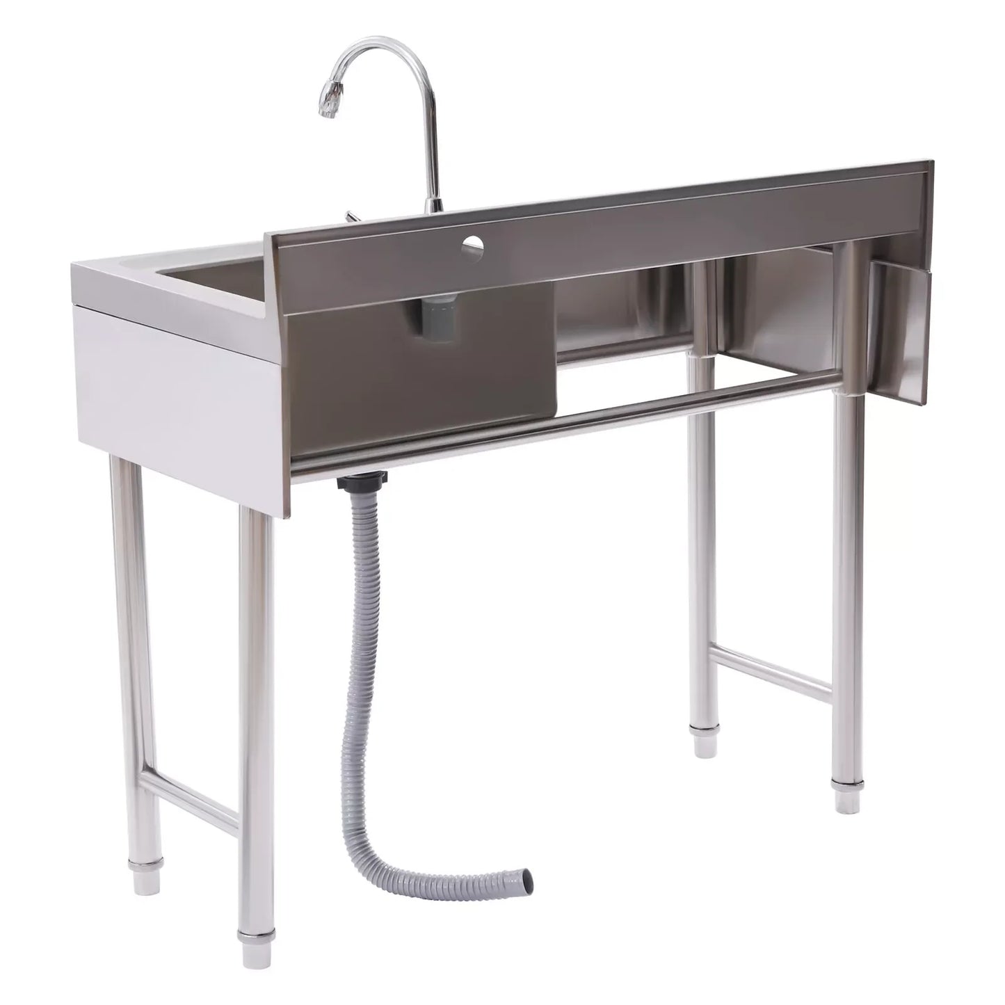 Bymaocar Stainless Steel Commercial Kitchen Sink With Faucet