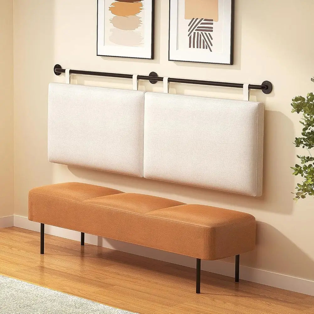 Wall Mounted Bed Board With Linen Upholstery Headboard