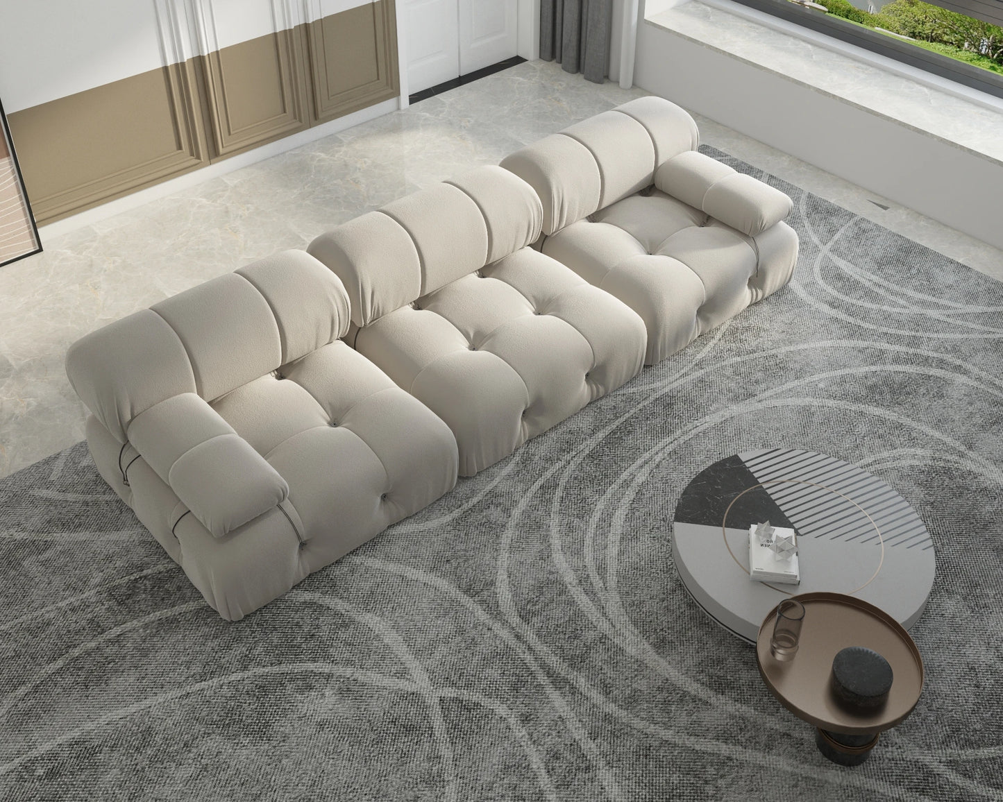 Sdorens Velvet Convertible Modular Sectional Sofa