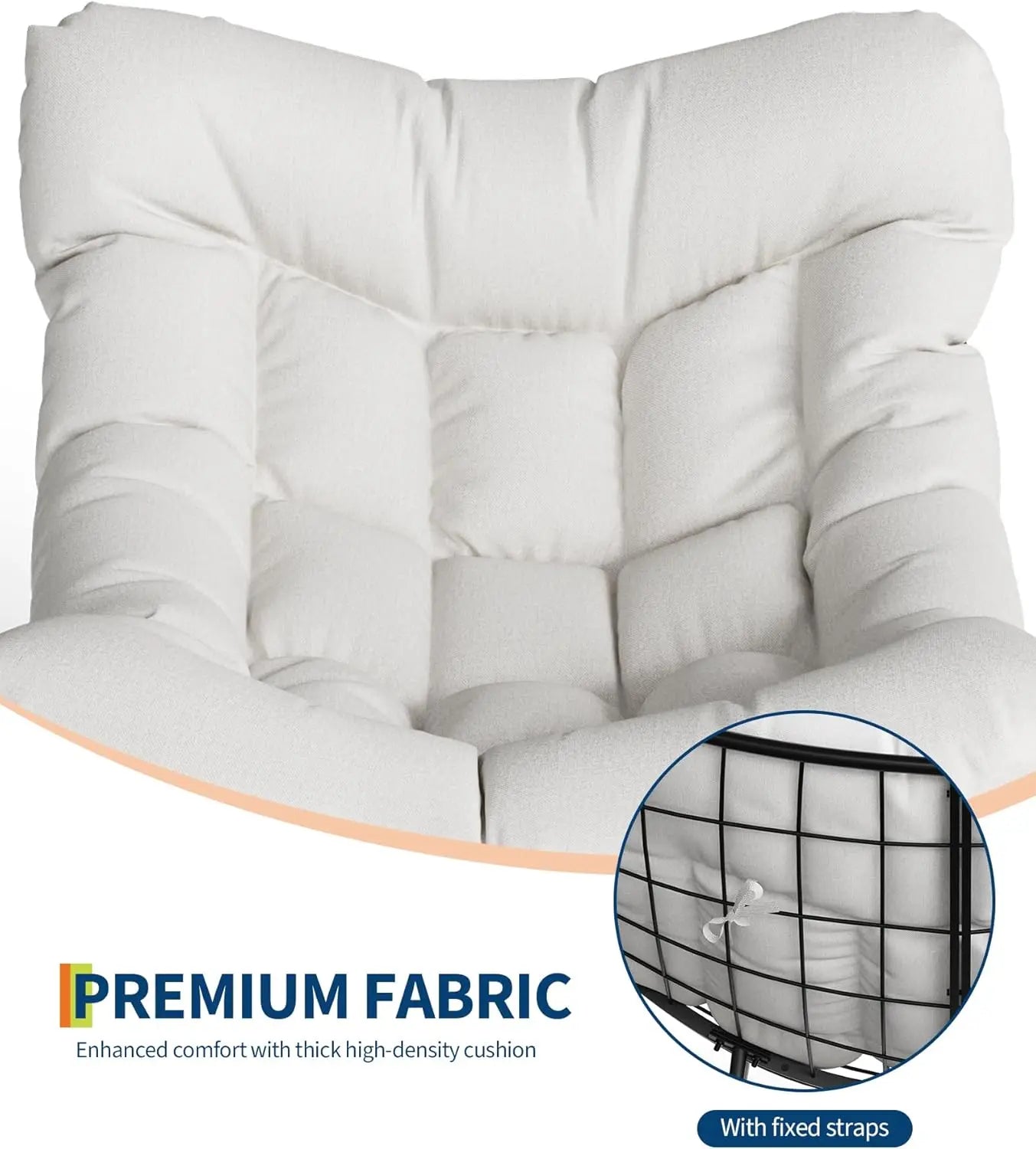 TWISTER.CK Outdoor Papasan Rocking Chair With Footrest