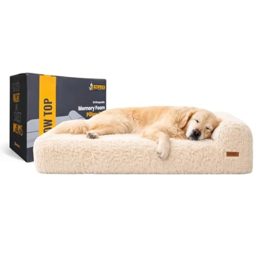 Orthopedic Memory Foam Dog Bed With Pillow And Waterproof Liner