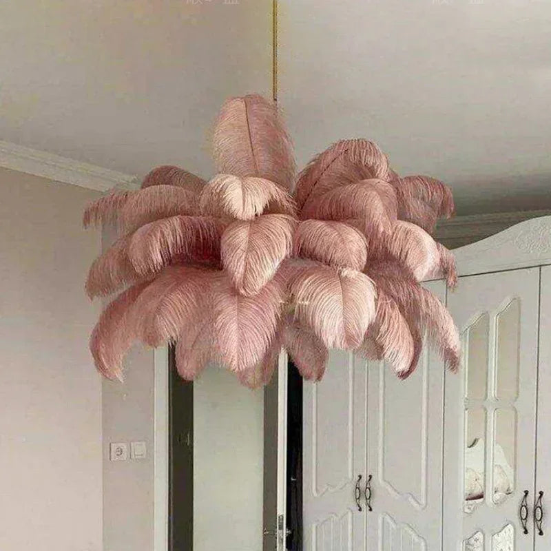 Nordic Ostrich Feather LED Pendant Lamp For Living Room And Bedroom Decor