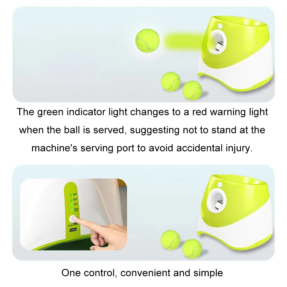 Automatic Dog Ball Launcher With 3 Tennis Balls Indoor Outdoor