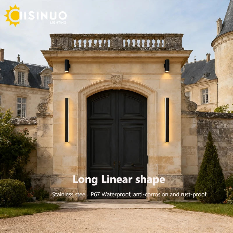 IISINUO Outdoor Porch Wall Light Triac Dimming IP67 Stainless Steel