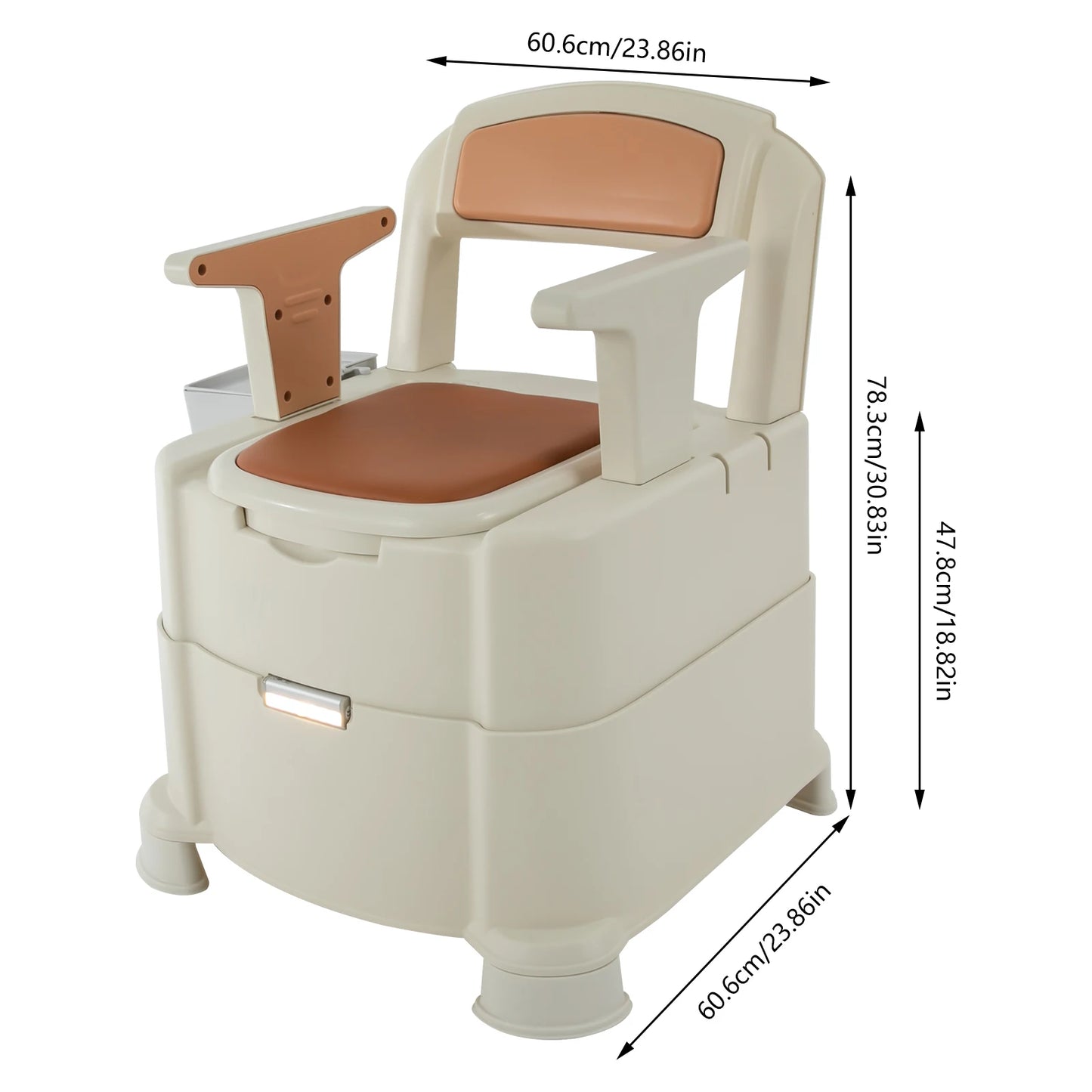 Sensor Night Light Portable Bedside Toilet 200kg Capacity