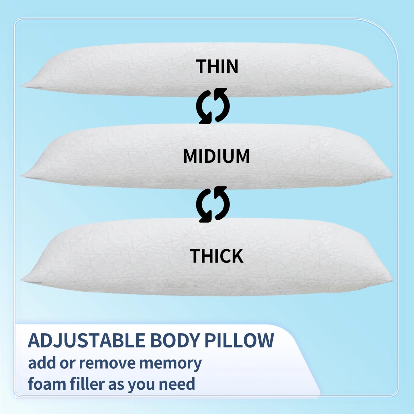 NONECN Memory Foam Body Pillow For Adults Long Support