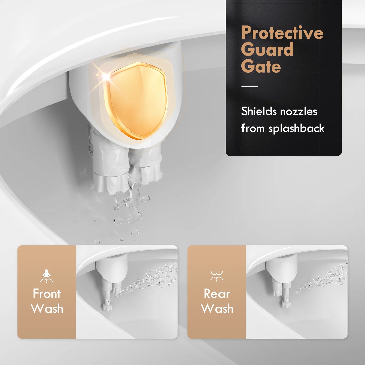 AQUATIZ Non Electric Bidet Attachment With Dual Temperature Wash