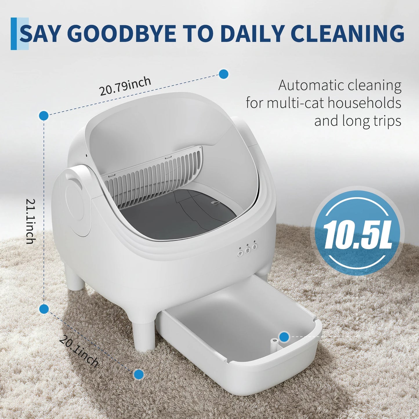 HiMISS Self-Cleaning Automatic Cat Litter Box With App Control Odor-Free