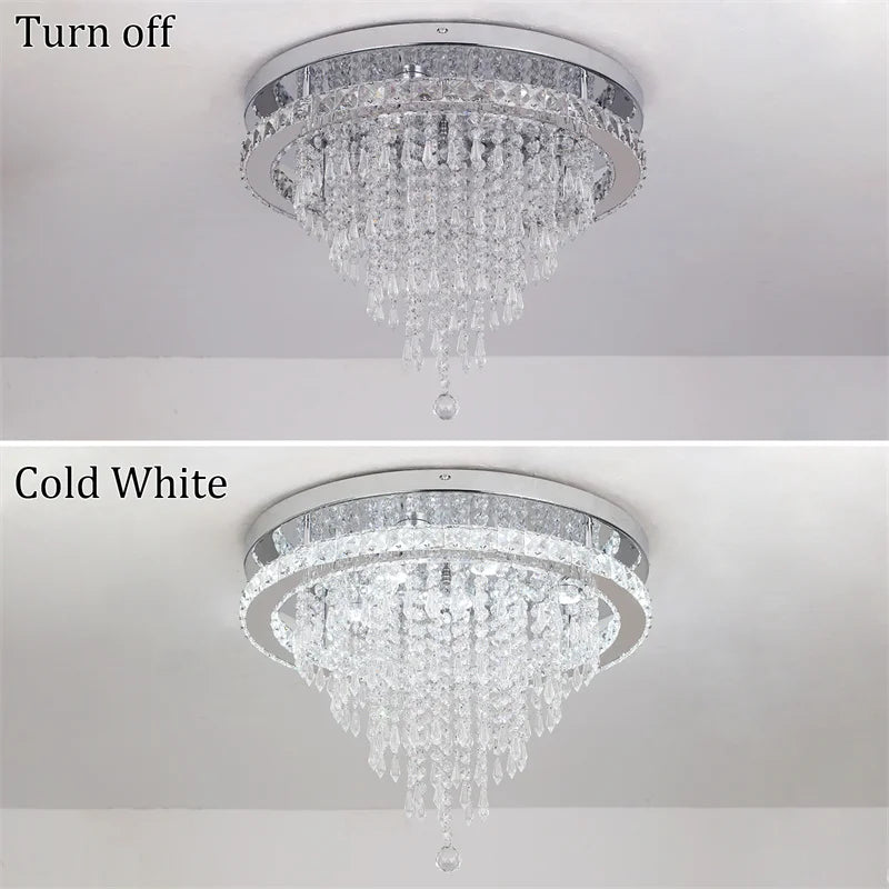 Vetrulus Crystal Ceiling Lamp With Remote Control LED Pendant Chandelier