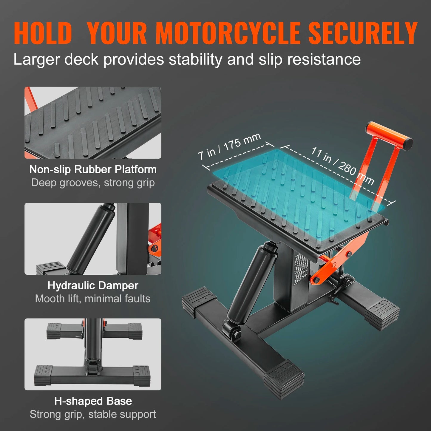 SucceBuy Motorcycle Jack Lift Stand 440lb Hydraulic Hoist