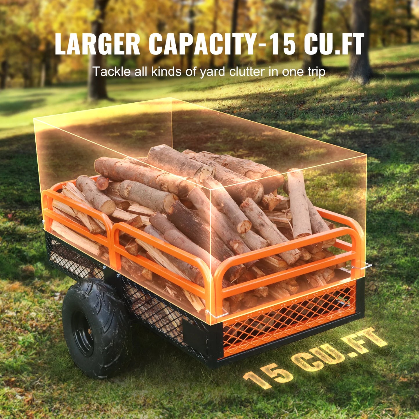 SucceBuy Heavy Duty Steel ATV Dump Trailer With Removable Sides