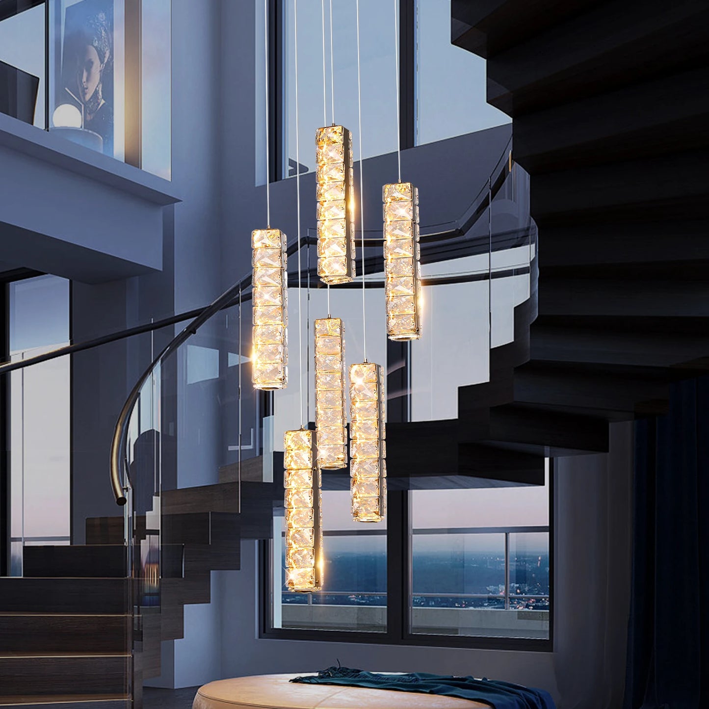 Vetrulus Nordic K9 Crystal Ceiling Lamp Pendant Chandelier