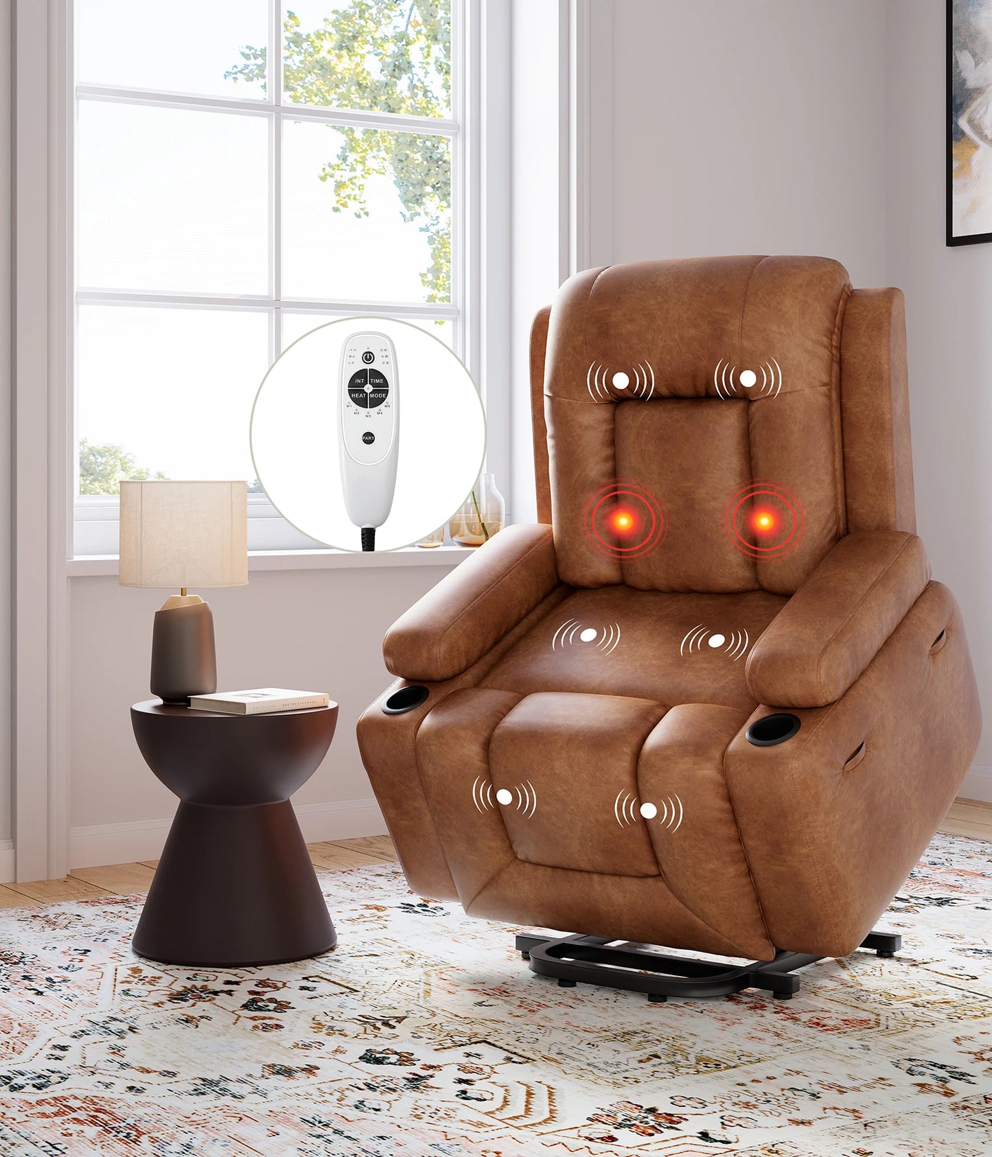Power Recliner Chair PU Leather Sofa for Home Theater