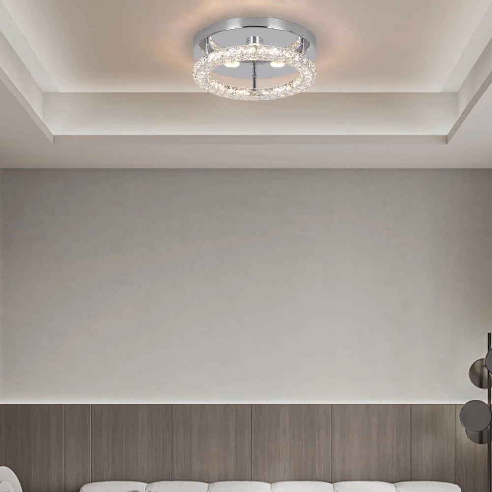 VETRULUS Modern Crystal LED Chandelier Ceiling Light Dimmable