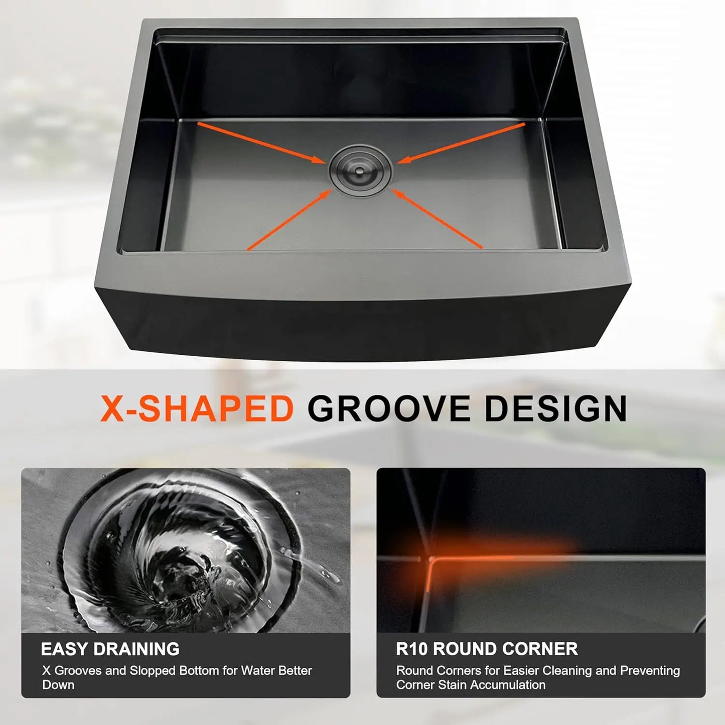 Stainless Steel Farmhouse Undermount Workstation Sink With Apron Front