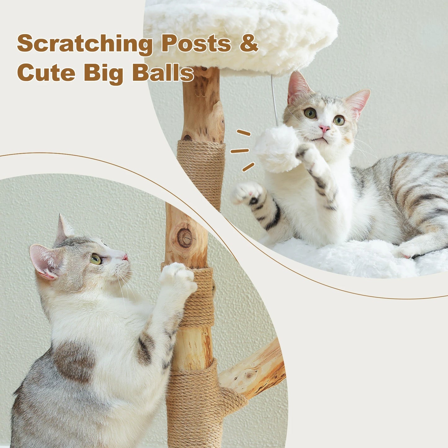 PAWZ Road Flower Cat Tree Indoor Cats Modern Wood Tower