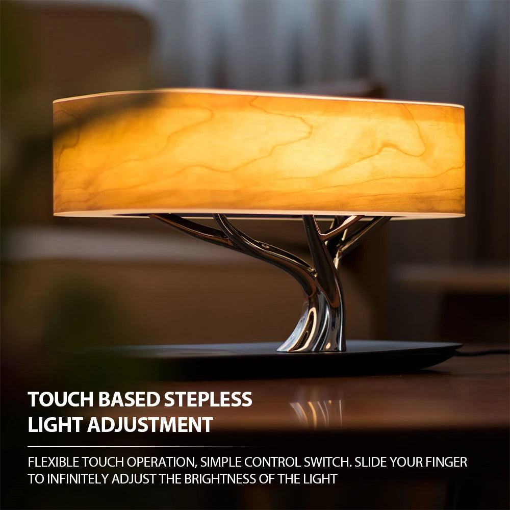 Wireless Charging Speaker With Ambient Light And Touch Bedside Lamp